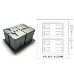 Kanta za otpad u ladicu PARADISO 500 mm / Antracit