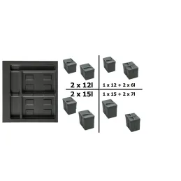 Kanta za otpad za ladicu PARADISO 700 mm / Antracit