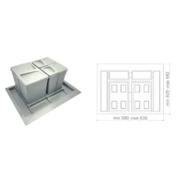 Kanta za otpad za ladicu PARADISO 700 mm / Antracit