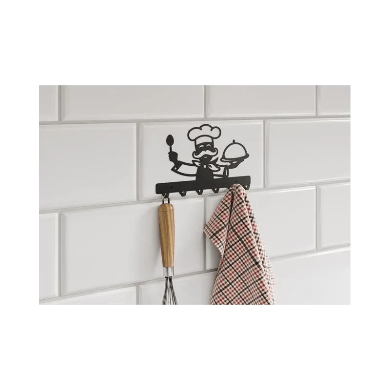 Vješalica za zid CHEF / Crna mat