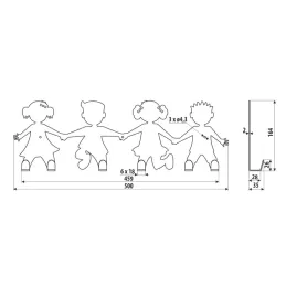 Vješalica za zid KIDS / Crna mat