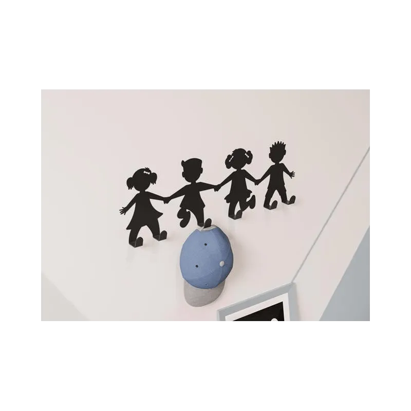 Vješalica za zid KIDS / Crna mat