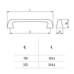 Ručka TUSSON / Bijela mat