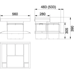 Kanta za otpad FRANKE TROLLEY VARIO 60
