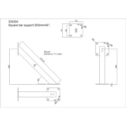 Kutna konzola kvadratna 200x40 / Nehrđajući čelik