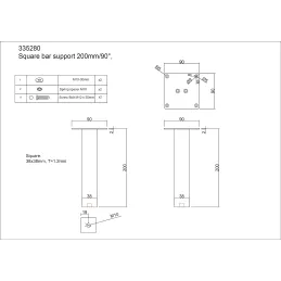 Konzola ravna četvrtasta 200 mm / Nehrđajući čelik - par