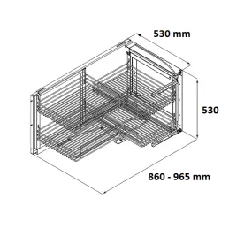 Kutni mehanički uređaj od žice Magic corner / Krom