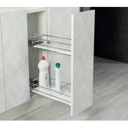 Izvlačna košara s BLUM vodilicama i s amortizerom - Puno dno / Sjajni krom