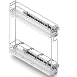 Izvlačna košara s BLUM vodilicama i s amortizerom - Puno dno / Sjajni krom