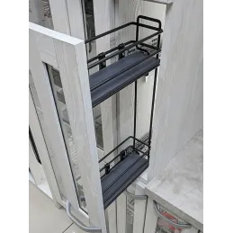 Izvlačna košara s BLUM vodilicama i ublaživačem - Puno dno / Antracit