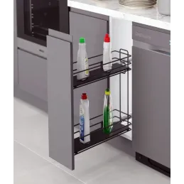 Izvlačna košara s BLUM vodilicama i ublaživačem - Puno dno / Antracit