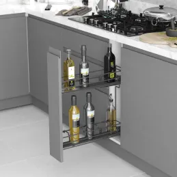 Izvlačna košara s BLUM vodilicama i ublaživačem - Puno dno / Antracit