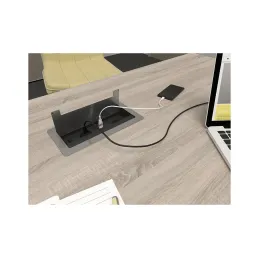 Ugradna preklopna utičnica 2 x 230 V + 2 x USB punjenje + HDMI + RJ45 / Nehrđajući čelik