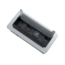 Ugradna preklopna utičnica 2 x 230 V + 2 x USB punjenje + HDMI + RJ45 / Nehrđajući čelik