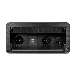 Ugradiva izvlaka utičnica 2 x 230 V+2 x USB punjenje+HDMI+RJ45 / Crna brušena