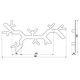 Vješalica za zid FOREST / Crna mat