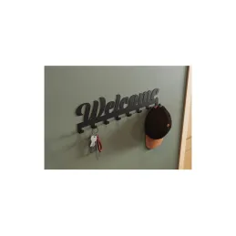 Vješalica za zid WELCOME / Crna mat
