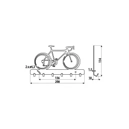 Vješalica za zid BIKE / Crna mat