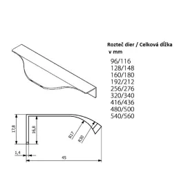 Ručka za rub vrata VULCANO / Aluminij