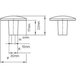 Ručka knopka SALVA / Crna bakar
