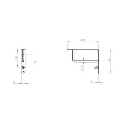 Držač police s vješalicom HANG / Sjajni krom
