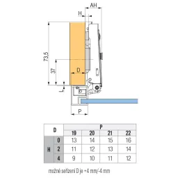 Zavjes naložen 110° za aluminijska vrata s ublaživačem