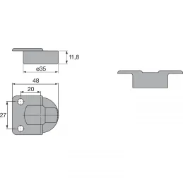 HETTICH Markant okov za preklopna vrata s podloškom / Set