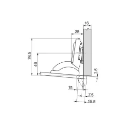 Zglob s prigušivačem za staklo BLUMOTION CRISTALLO 110° / Onyx