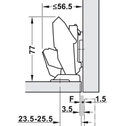Závjes BLUM za tanke materijale TIP-ON bez opruge 110° / Expadno