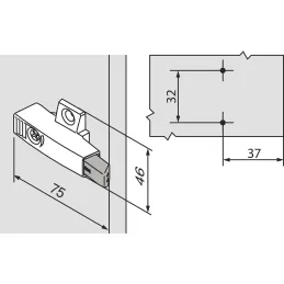 Adapter BLUMOTION s prigušivačem između šarki