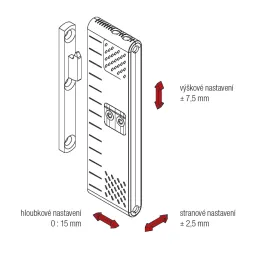 Okov za vješanje ormarića - skriven u rub / Crna