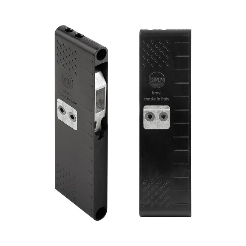 Okov za vješanje ormarića - skriven u rub / Crna