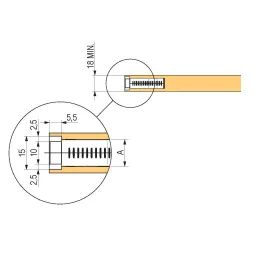 Okov za vješanje ormarića - skriven u rub / Crna