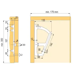 Izvlačni sustav za cipele jednostruki / Bijeli - par