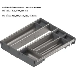 Unutarnji organizator za pribor ladice ORGA LINE TANDEMBOX / Nehrđajući čelik - set