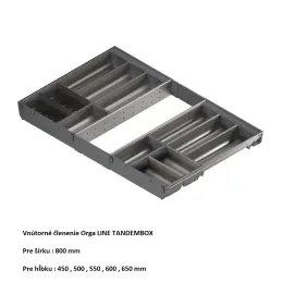 Unutarnji organizator za pribor ladice ORGA LINE TANDEMBOX / Nehrđajući čelik - set