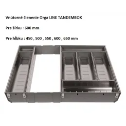 Unutarnji organizator za pribor ladice ORGA LINE TANDEMBOX / Nehrđajući čelik - set