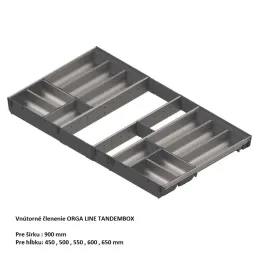 Unutarnji organizator za pribor ladice ORGA LINE TANDEMBOX / Nehrđajući čelik - set