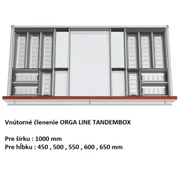 Unutarnji organizator za pribor ladice ORGA LINE TANDEMBOX / Nehrđajući čelik - set