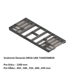 Unutarnji organizator za pribor ladice ORGA LINE TANDEMBOX / Nehrđajući čelik - set