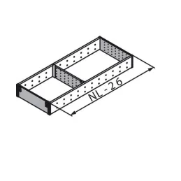 Unutarnja organizacija ladice ORGA LINE / Nehrđajući čelik - set
