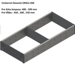 Unutarnja organizacija ladice ORGA LINE / Nehrđajući čelik - set