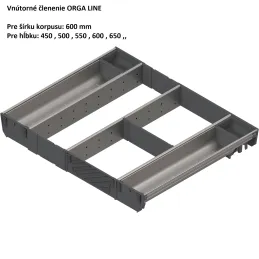 Unutarnja organizacija ladice ORGA LINE / Nehrđajući čelik - set