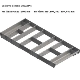 Unutarnja organizacija ladice ORGA LINE / Nehrđajući čelik - set