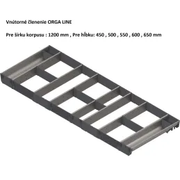 Unutarnja organizacija ladice ORGA LINE / Nehrđajući čelik - set