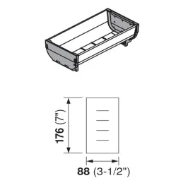 Nerezna posuda 88 x 176 za sustav ORGA LINE / Nerez