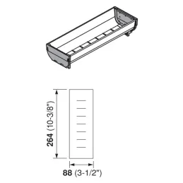 Nerezna zdjela 88 x 264 za ORGA LINE sustav / Nehrđajući čelik