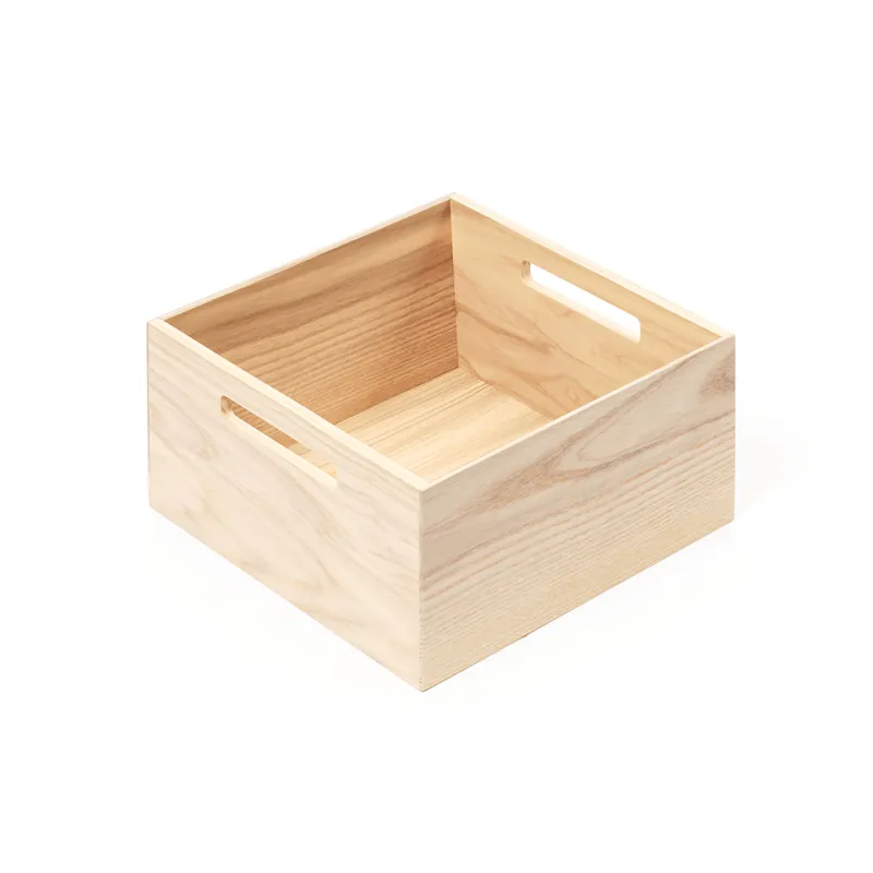 Kvadratna kutija s ručkama za ladicu LiniQ / Svijetli hrast