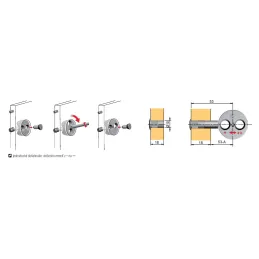 Ekscentrična spojnica za krevete VIS / Nikel - SET