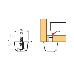 Plastična nožica EGON / Crna